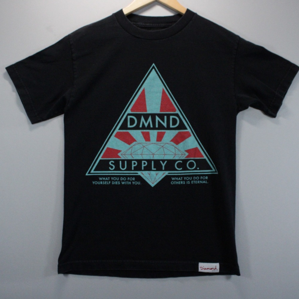 Diamond Supply Co Mens Big Front Graphic T-Shirt Black Skater Surfer Tee Small